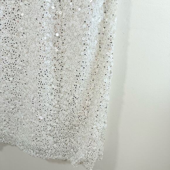Lulu’s Force Of Fashion White Sequin Low Open Back Sequin Mini Dress XS Bride - Picture 8 of 15